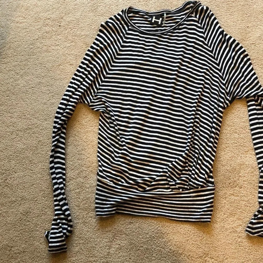 H By Bordeaux Striped Sweater